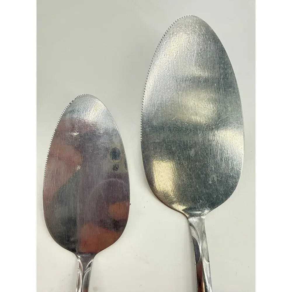 AHC Japan Stainless Steel Pie Cake Servers Set of 2 Starburst Sunburst Vintage